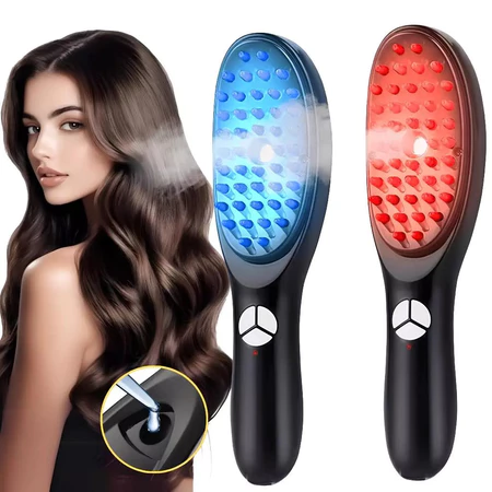 Kit Hair: Escova Massageadora com Laser 4 em 1 e Óleo de Alecrim